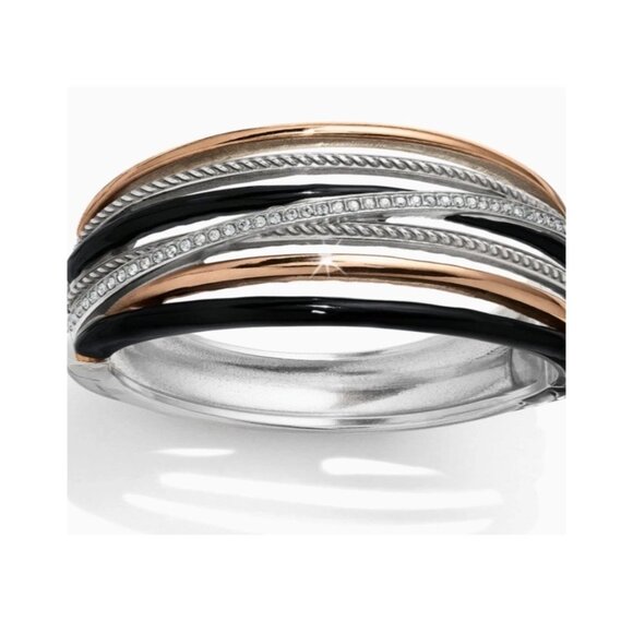 Brighton Neptune's Rings Black Hinged Bangle JF6643  $108 NWT - Picture 1 of 3